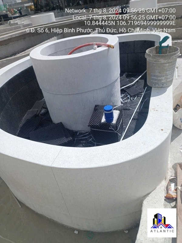 Thi công bồn cây, ghế ngồi đá mài Terrazzo