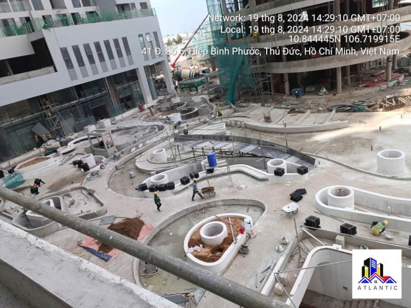 Thi công bồn cây, ghế ngồi đá mài Terrazzo