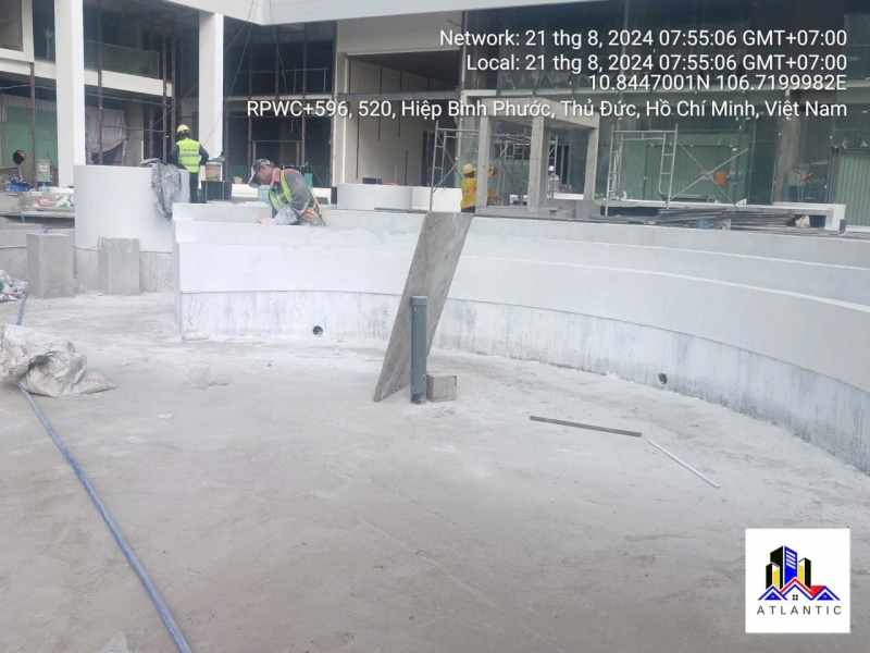 Thi công bồn cây, ghế ngồi đá mài Terrazzo