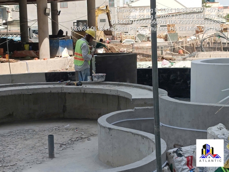 Thi công bồn cây, ghế ngồi đá mài Terrazzo