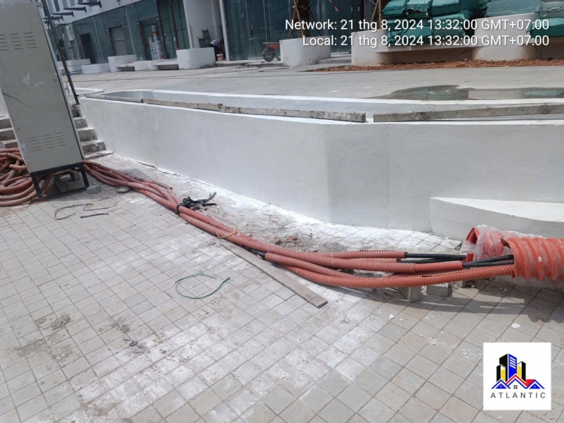 Thi công bồn cây, ghế ngồi đá mài Terrazzo
